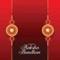 glücklich Raksha Bandhan rot Hintergrund mit zwei Rakhi vektor