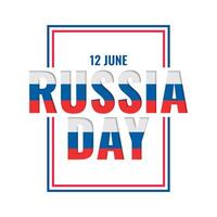 12th juni Lycklig ryssland dag firande kort design vektor