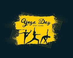 yoga dag affisch design med annorlunda poser vektor
