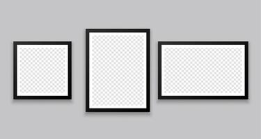 tre Galleri vägg stil Foto ramar i annorlunda storlekar vektor