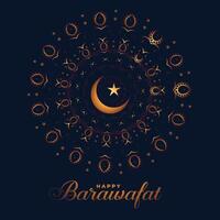 glücklich Barawafat islamisch Festival Karte Design Hintergrund vektor