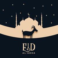 eid al adha Bakrid Festival wünscht sich Gruß Design vektor