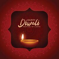 indisch Stil glücklich Diwali rot glänzend Hintergrund vektor