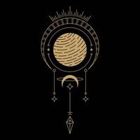mystisk gyllene magisk logotyp vektor design