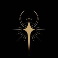 mystisk gyllene magisk logotyp vektor design