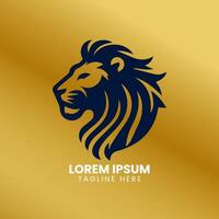 lejon guld logotyp design vektor mall