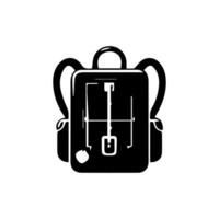 Rucksack Symbol. Schule Tasche. Vektor Symbol isoliert auf Weiß Hintergrund.