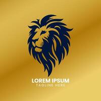 lejon guld logotyp design vektor mall