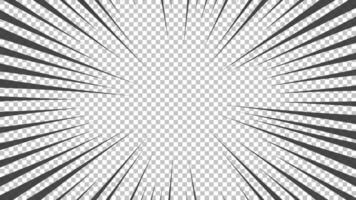 komisk bok sida med svart rader isolerat på bakgrund. mall med blixt explosion strålar effekt textur. vektor illustration