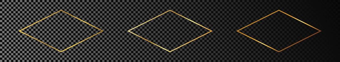 Gold glühend Rhombus gestalten Rahmen vektor