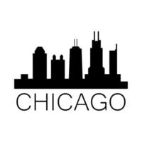 chicago skyline på vitt vektor