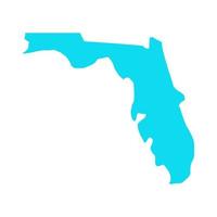 Florida-Karte auf weißem Hintergrund vektor