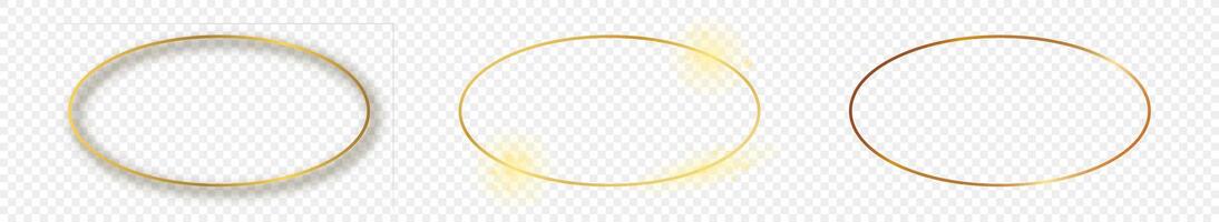 Gold glühend Oval gestalten Rahmen vektor