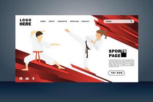 sport landning sida platt design vektor