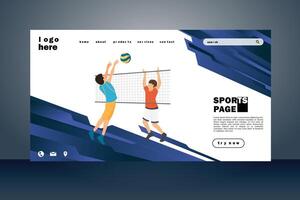 sport landning sida platt design vektor