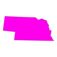 Nebraska-Karte auf weißem Hintergrund vektor