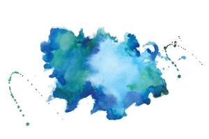 Blau Aquarell Spritzer beflecken Textur Hintergrund Design vektor