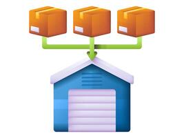 3d lager illustration för logistisk och frakt förråd eller industri distribution för magasin vektor
