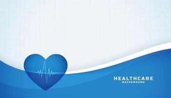Herz mit Kardiograph Linie medizinisch Blau Hintergrund vektor
