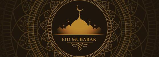 dekorativ eid Mubarak Mandala Stil Banner Design vektor