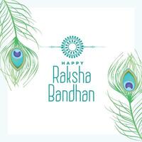 hindu kultur Raksha bandhan mall med rakhi och påfågel fjäder vektor