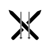 Ski Symbol Vektor. Winter Sport Illustration unterzeichnen. Ski Symbol oder Logo. vektor