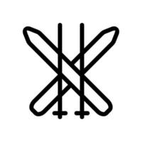 skidor ikon vektor. vinter- sport illustration tecken. åka skidor symbol eller logotyp. vektor