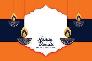 glücklich Diwali Festival Hintergrund mit künstlerisch Diya Design vektor