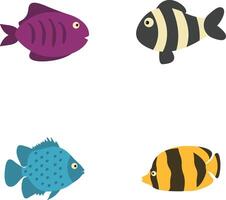 bezaubernd Fisch Illustration mit süß Karikatur Design. Meer Tier auf ein Weiß Hintergrund vektor