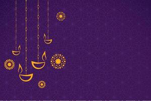 minimal Diwali Hintergrund mit hängend Diya und Text Raum Vektor