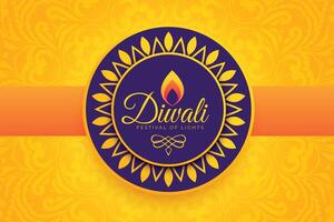 modern stil Lycklig diwali firande baner i gul Färg vektor