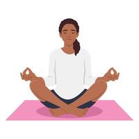 meditation hälsa fördelar för kropp, sinne och känslor. vektor
