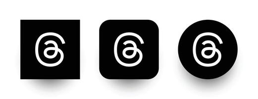 trådar logotyp ikoner uppsättning i tre former vektor