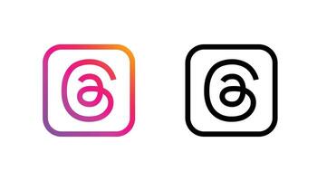 Fäden App Logo im zwei Farben Vektor