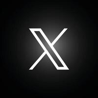 Twitter app ny logotyp x på svart bakgrund vektor