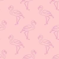 nahtlos Muster, linear Flamingo, Rosa Linie Muster, zum Stoff, Verpackung Papier vektor