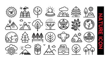ekologi och miljö ikoner uppsättning i tunn linje stil. vektor illustration