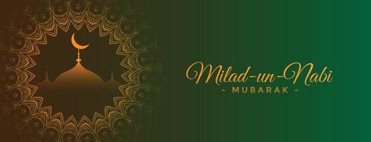 Milad un Nabi Mubarak dekorativ Banner Design vektor