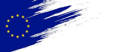 europeisk union flagga i borsta måla stil. flagga av Europa med grunge begrepp vektor