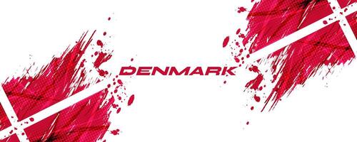 flagga av Danmark med borsta stil och halvton effekt. dansk flagga bakgrund med grunge begrepp vektor