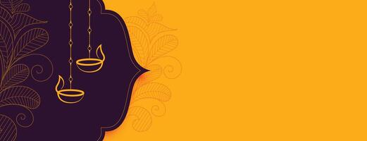 dekorativ Diwali Festival Banner mit Text Raum vektor