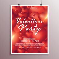 elegant Valentinsgrüße Tag Teil Feier Flyer Design Vorlage vektor