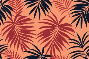 vacker palm lämnar silhuett sömlösa mönster bakgrund vektorillustration vektor