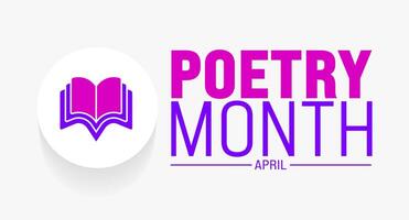 April ist National Poesie Monat Hintergrund Vorlage. Urlaub Konzept. verwenden zu Hintergrund, Banner, Plakat, Karte, und Poster Design Vorlage mit Text Inschrift und Standard Farbe. Vektor Illustration.