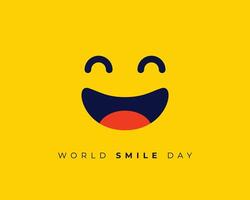 feiern Welt Lächeln Tag Veranstaltung mit Lachen Karikatur Gesicht Hintergrund vektor