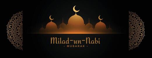 milad fn nabi mubarak dekorativ islamic baner design vektor
