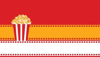 platt filmw popcorn bakgrund med filma rulle vektor