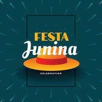 festa junina lyckönskningar kort med hatt design vektor