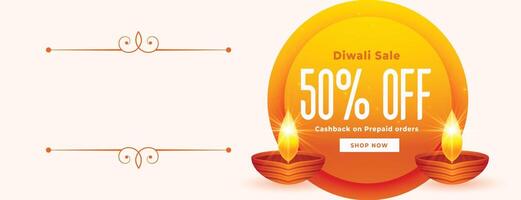 glücklich Diwali bietet an Banner mit Rabatt Einzelheiten und Text Raum vektor