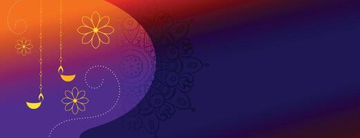 dekorativ Diwali Festival Banner mit Text Raum vektor